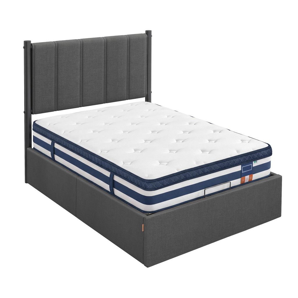 VASAGLE Polsterbett und Matratze Set, mit Stauraum 90x200 Produktbild 