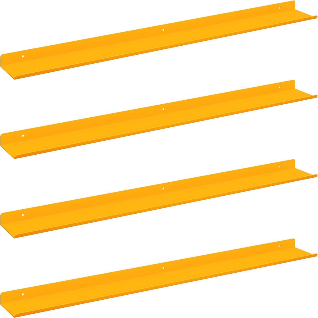 Schwebendes Regal 4 pcs Senfgelb 80 x 9 x 2,5 cm Stahl