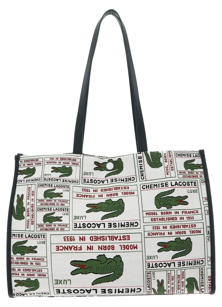 Sac à épaule Lacoste en toile Sinople multicolore au design Multiple Label