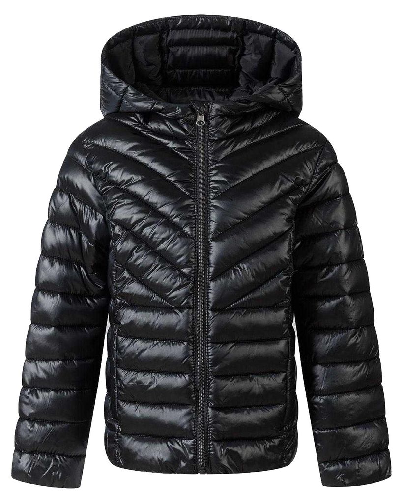 Minoti - Steppjacke für Mädchen, mit Kapuze MN457 (140) (Schwarz)
