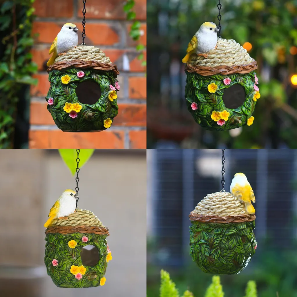 Nid extérieur pour petits oiseaux - Boîte à oiseaux suspendue décorative