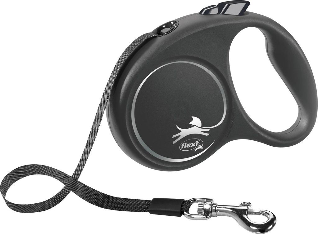 Flexi BLACK DESIGN Rollijn met Band Blauw M Productafbeelding 