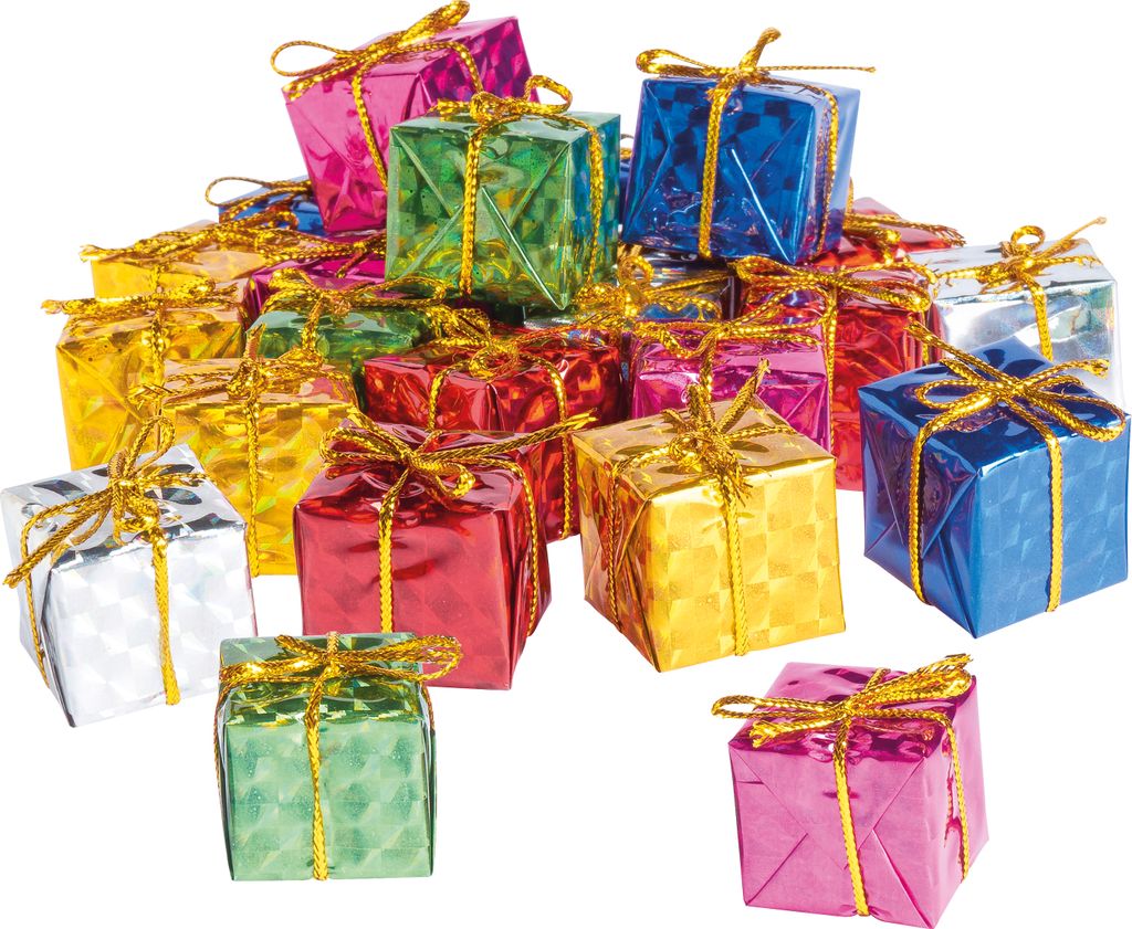 VBS Deko Geschenkpäckchen 3er Set 6 8 10 cm Geschenkboxen Weihnachten Dekoartikel