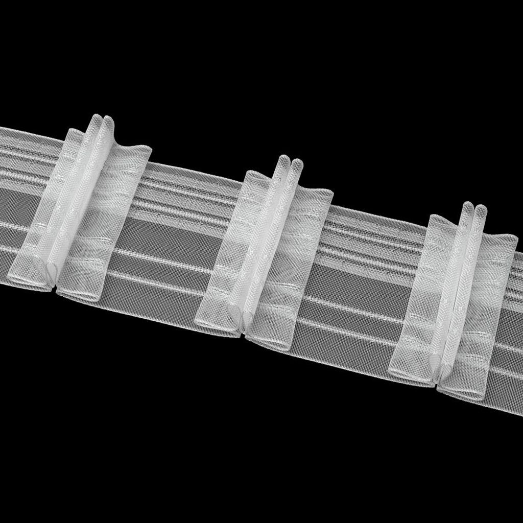 Gardinenband 50m Stehfalte Transparent-80mm 1:3.0 Kräuselband Faltenband