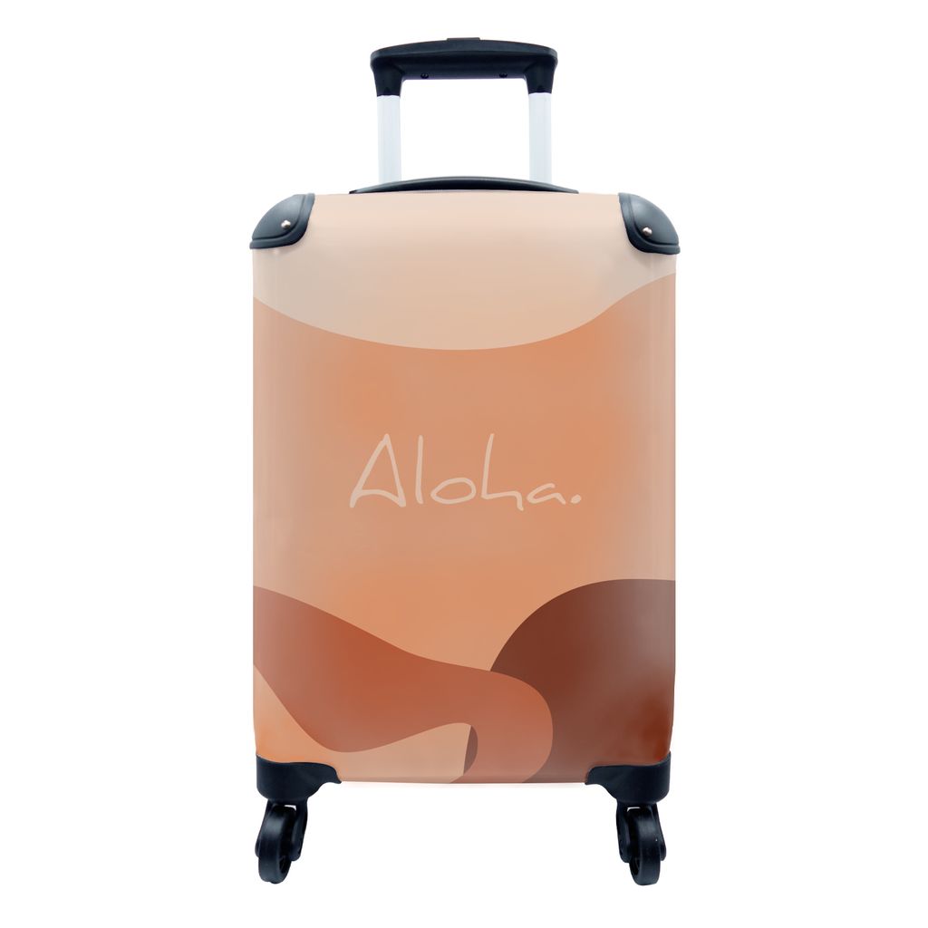 MuchoWow Koffer Handgepäck Trolley Rollkoffer Kleine Reisekoffer mit 4 Rollen - Sommer - Zitat - Aloha - Cabin Size < 55x40x23 cm & 55x40x20 cm ...