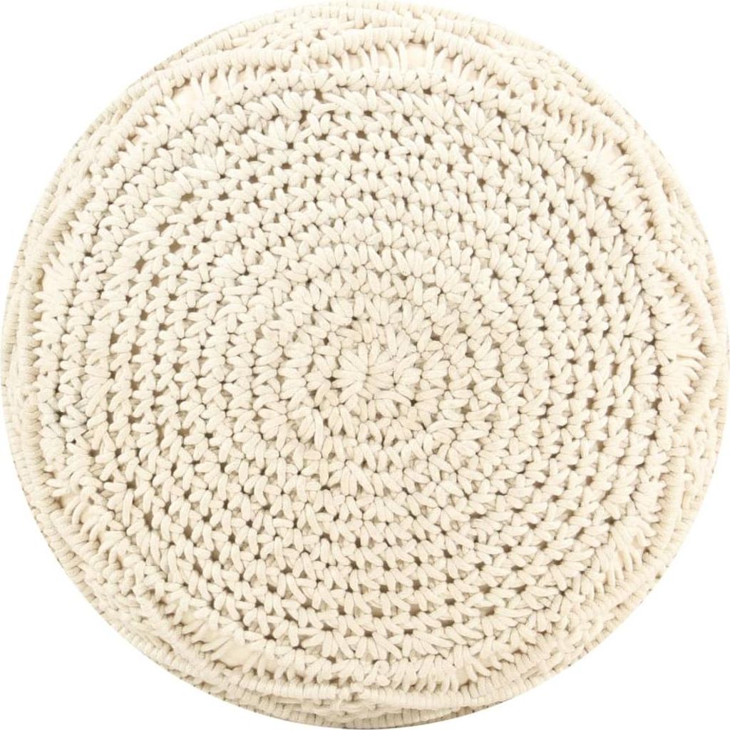vidaXL Makramee Sitzpuff Handgefertigt 45x30 cm Baumwolle