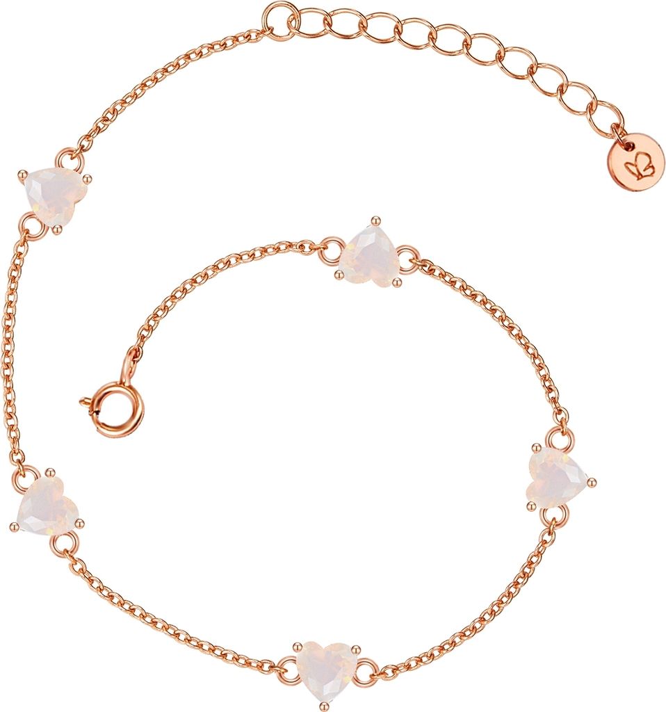 Armband Sterling Silber roségold Mondstein (synth.)