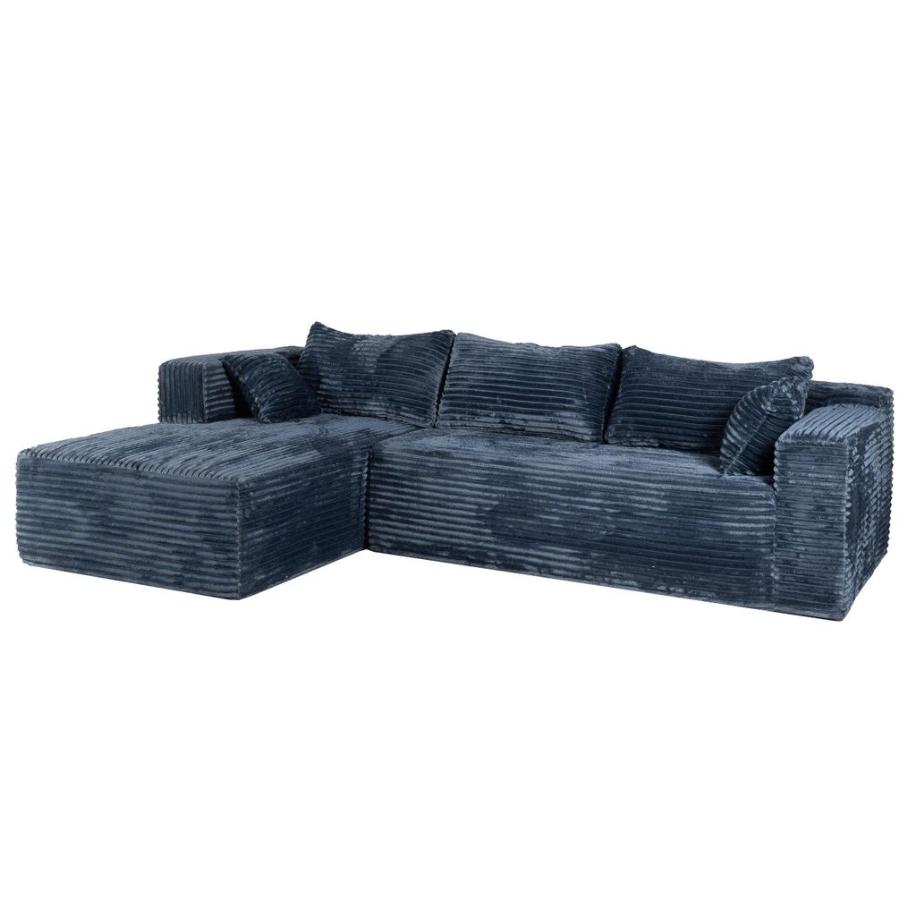 Ecksofa Cord Schlafsofa mit Chaiselongue, modernes L-Form Sofa klein 3-Sitzer Ecksofa, bequem & platzsparend, ideal für Wohnzimmer