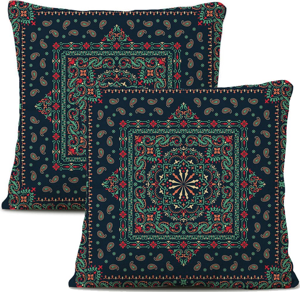 2er-Pack Kissenbezüge Plüschfaser 45cm X 45cm, Dekorativer Kissenbezug, Mandala, Bohemian, Boho-Dekor, Hippie, Retro-Ethno-Kissen Für Couch, Sch...