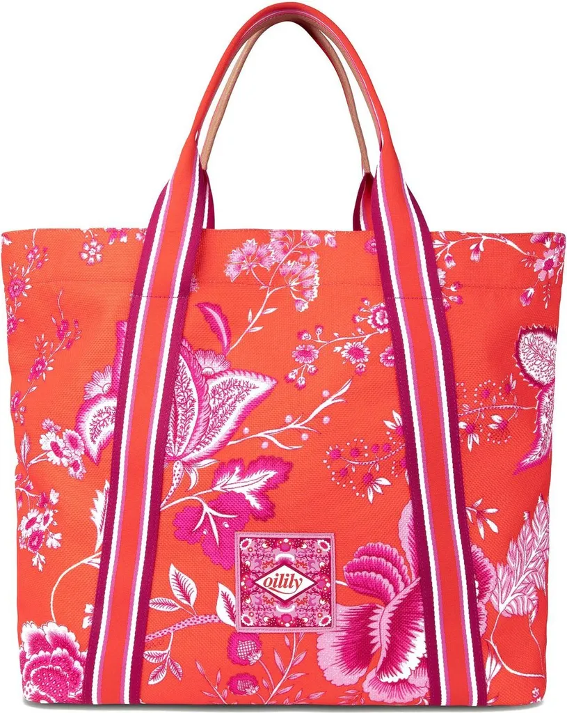 Sac Shopper Imprimé avec Fermeture Zippée Oilily Sienna Tomato Icon
