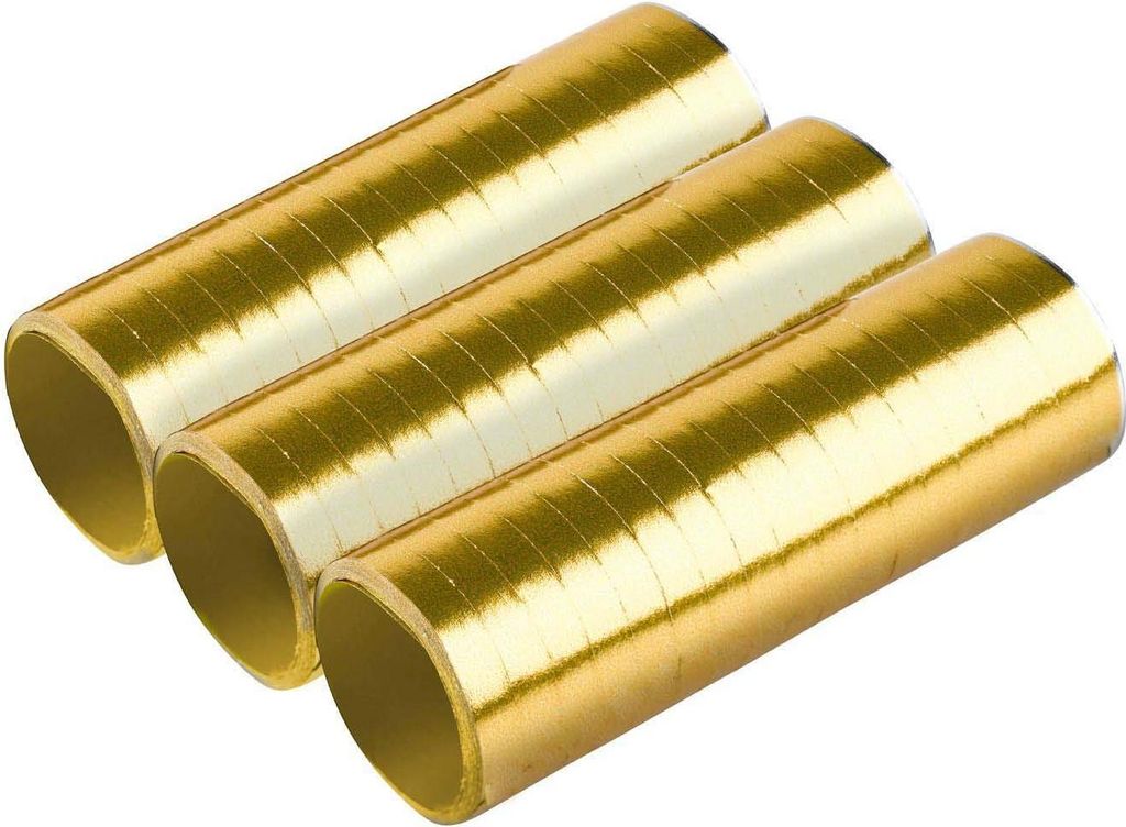 Luftschlangen Gold Brush 3 Rollen 18 Röhrchen Papier Produktbild 