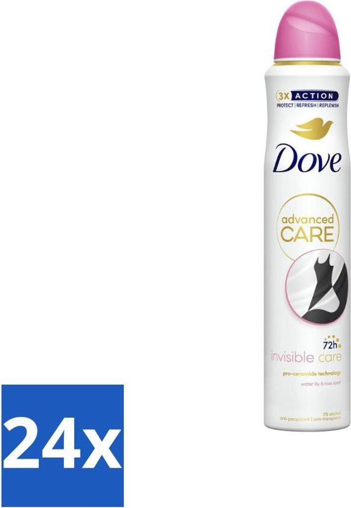 Dove Deodorant Spray - Unsichtbare Pflege - 200 ml - Vorteilspack - 24 Stücke