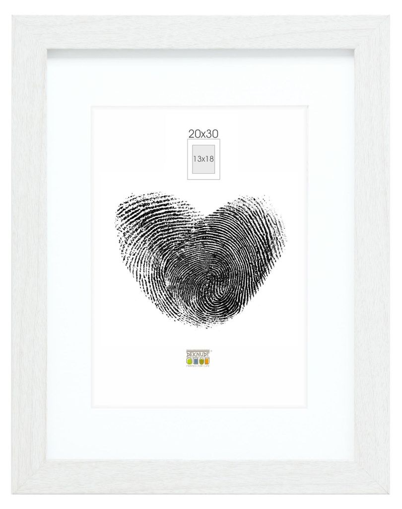 Deknudt S66KF1 P1: 20x30 cm, hout, wit, met passepartout Productafbeelding 