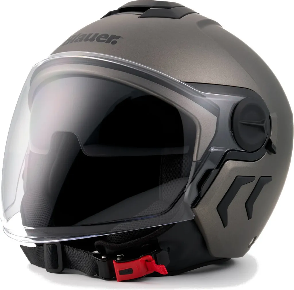 Casque jet ville DJ-01 gris mat idéal scooter pour trajets urbains L