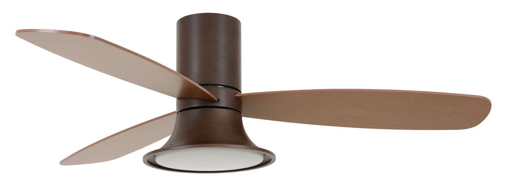 Lucci air Deckenventilator Flusso mit LED Licht, 3 Flügeln und 6 Geschwindigkeiten (ORB)