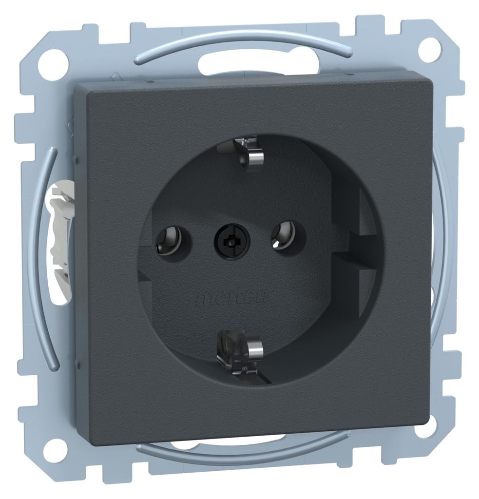 Merten MEG2301-0414, Typ F, Anthrazit, 250 V, 16 A, 1 Produktbild 