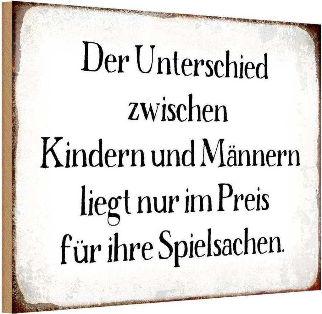 vianmo Holzschild 12x18 cm Unterschied Kinder Männer Spruch Zitat