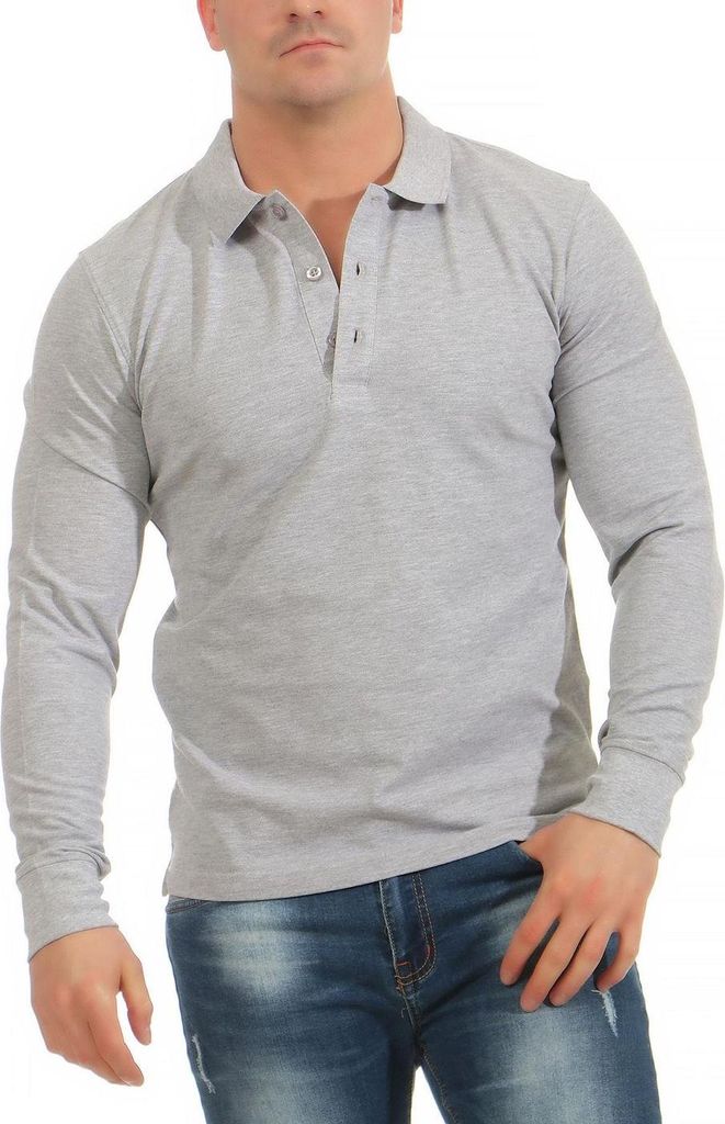 Mivaro Herren Poloshirt Langarm aus 100% Baumwolle Regular Fit Piqué Polohemd mit Kragen und Knopfleiste hochwertig atmungsaktiv pflegeleicht idea...