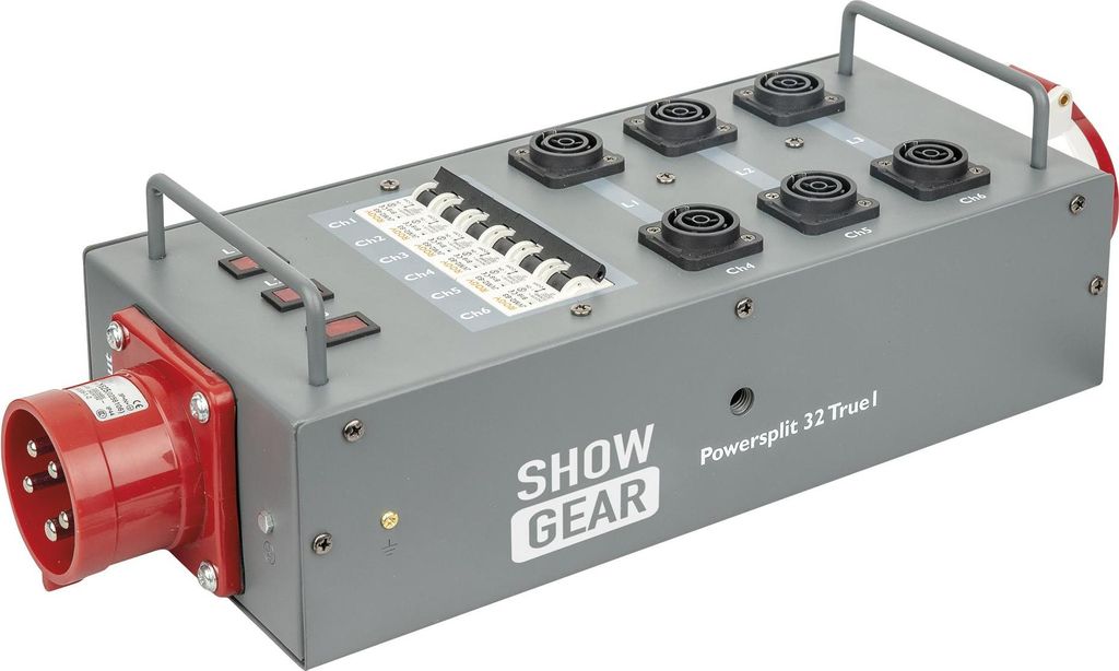 Showgear Power Split 32 True CEE 32 A Powersplit mit Sicherung - CEE zu ProPower True1