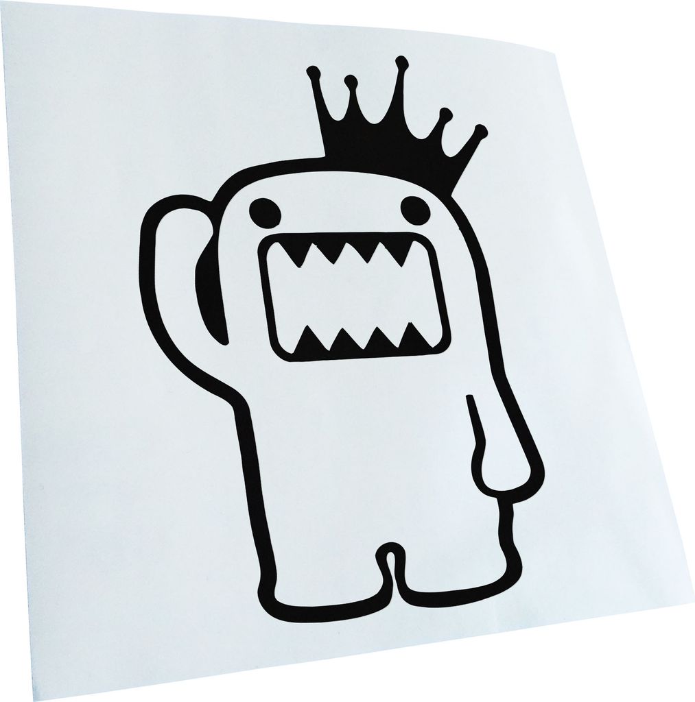 Kiwistar - Autoaufkleber - Domo Kun mit Krone Heckscheibe - Aufkleber für Auto Kfz Fahrrad, LKW, Truck Mofa