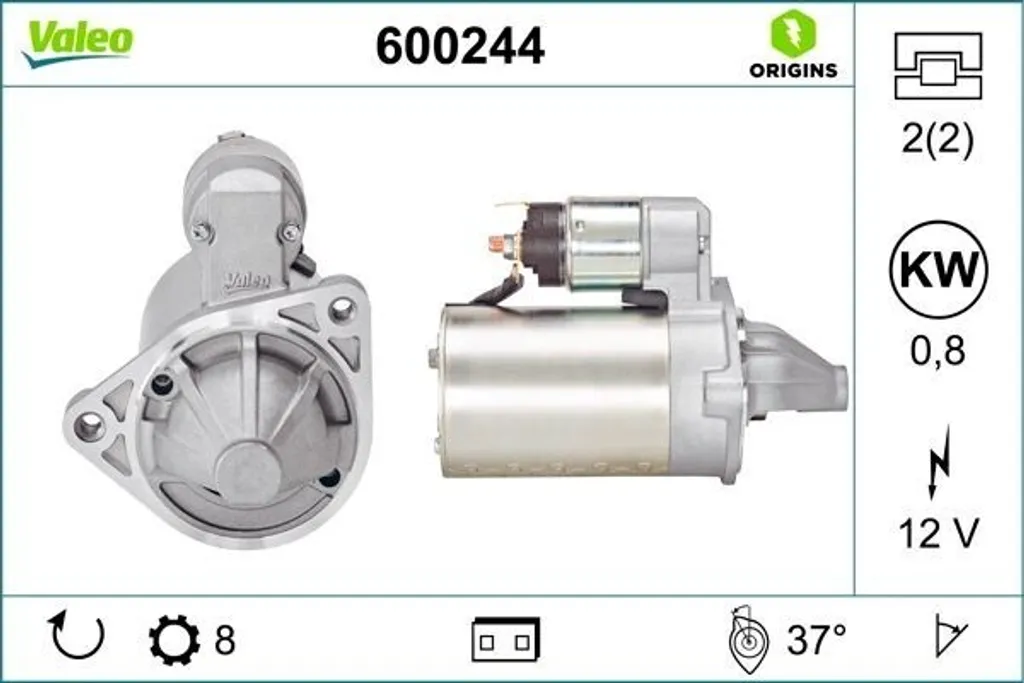 Démarreur VALEO 600244 Origine pour Hyundai i10 et Getz Essence