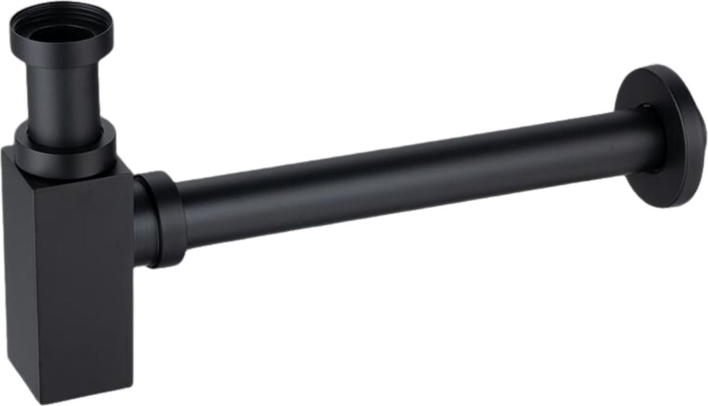 Balneo Universal Siphon für Waschbecken & Waschtisch Messing G1 1/4 quadratisch schwarz
