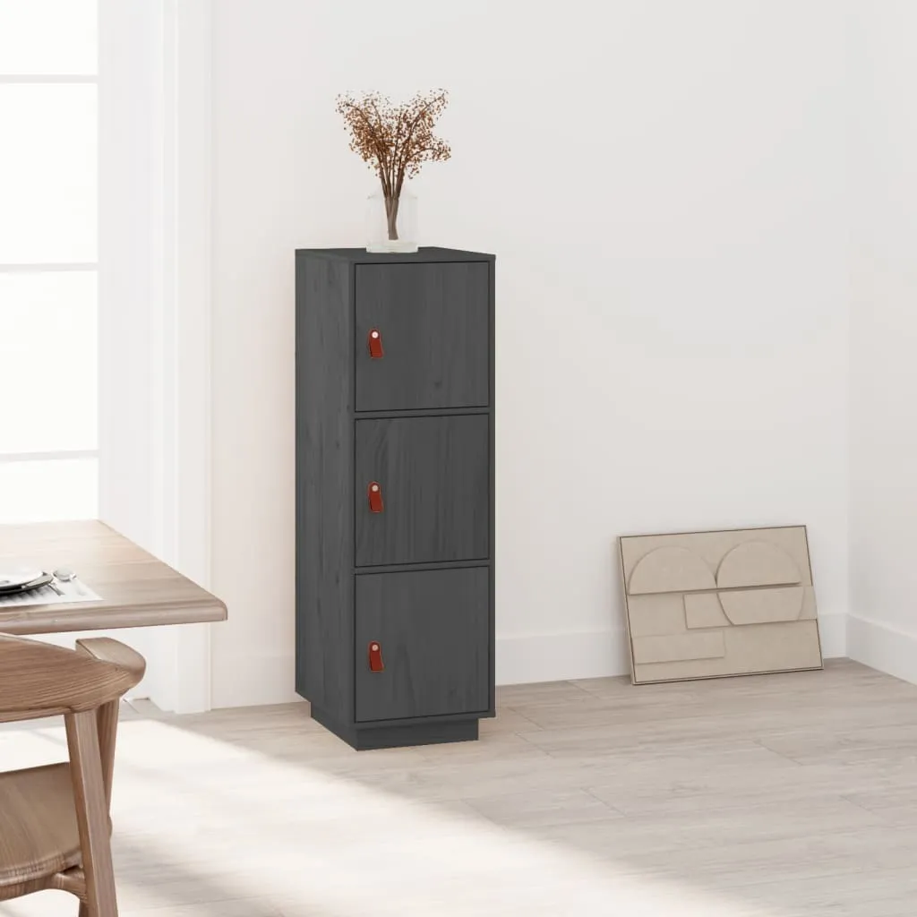 vidaXL Credenza grigia 34x40x108,5 cm in legno di pino massiccio