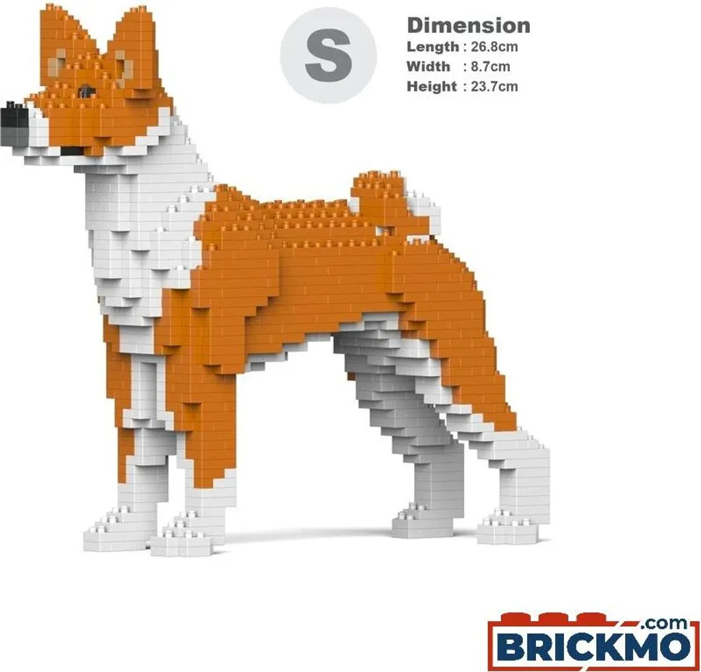 Sculpture Chien Basenji en Briques JEKCA 01-M01 Kit anti-effondrement