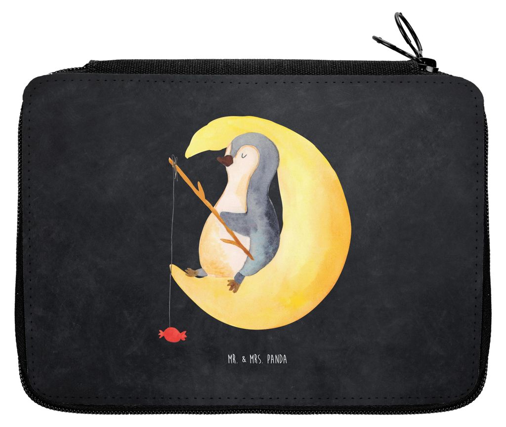 Mr. & Mrs. Panda Bleistiftetui Pinguin Mond - Kreidetafel - Geschenk, Angel, Spruch, Mäppchen, Erschöpft, Federmäppchen, schlafen, Federmappe, E...