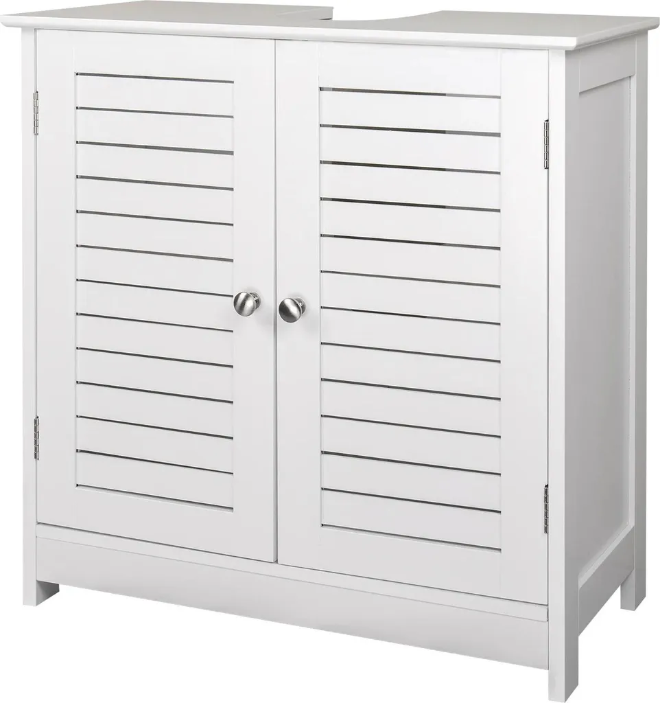 Meuble de rangement salle de bain blanc 60 cm, armoire de toilette chic