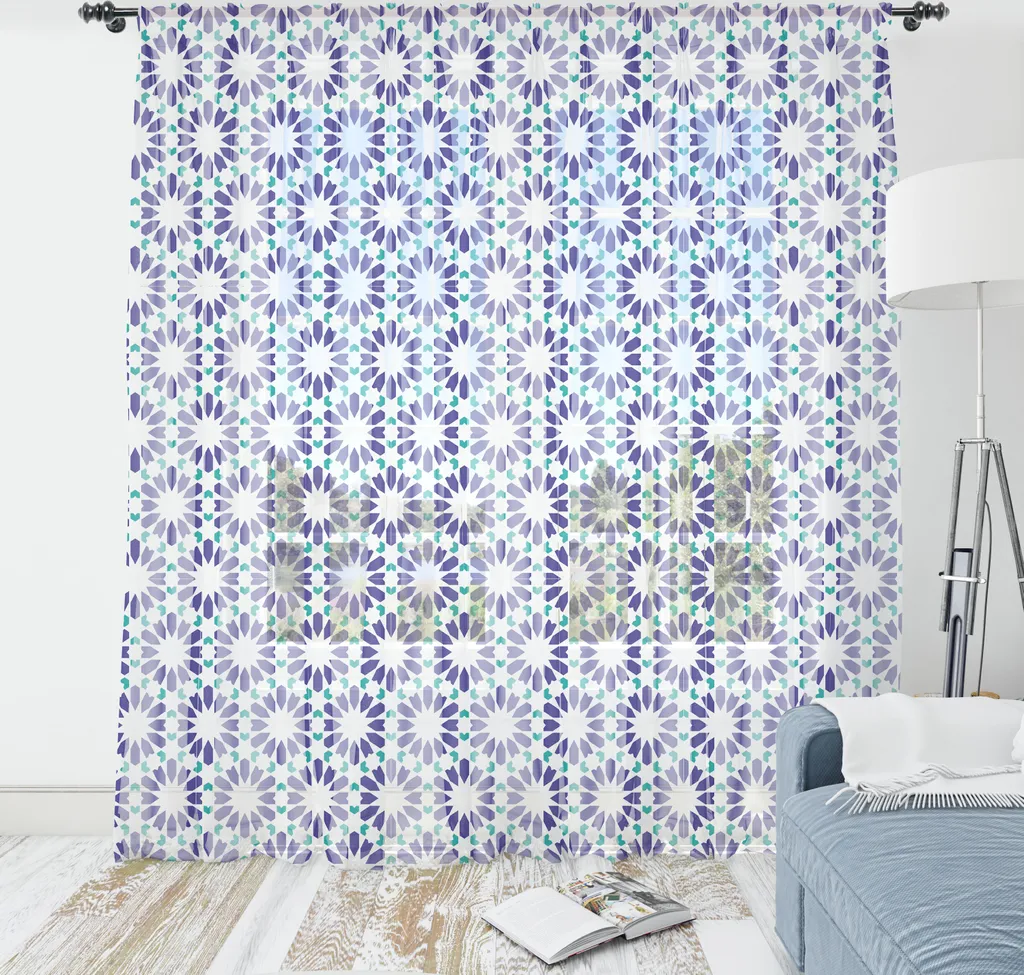 Decorazione Parete Mosaico Geometrico ABAKUHAUS 160x274cm Indaco