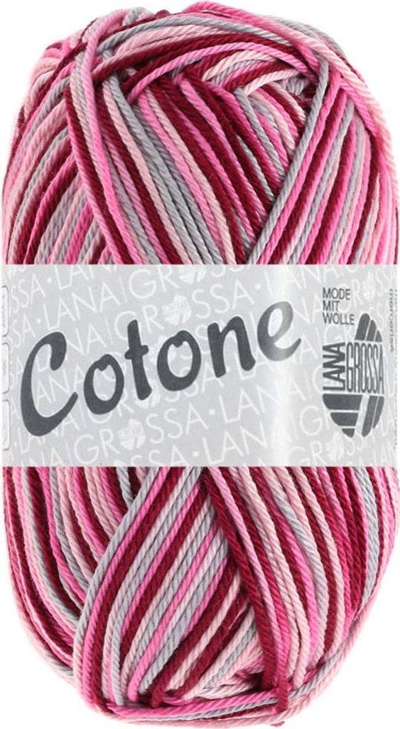 Lana Grossa - Cotone Print 0327 rosa pink bordeaux hellgrau