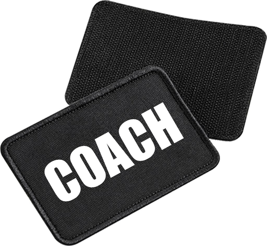 Huuraa Patch Coach Training Black 10 x 6,5cm Baumwolle Klettpatch für Mütze Geschenkidee