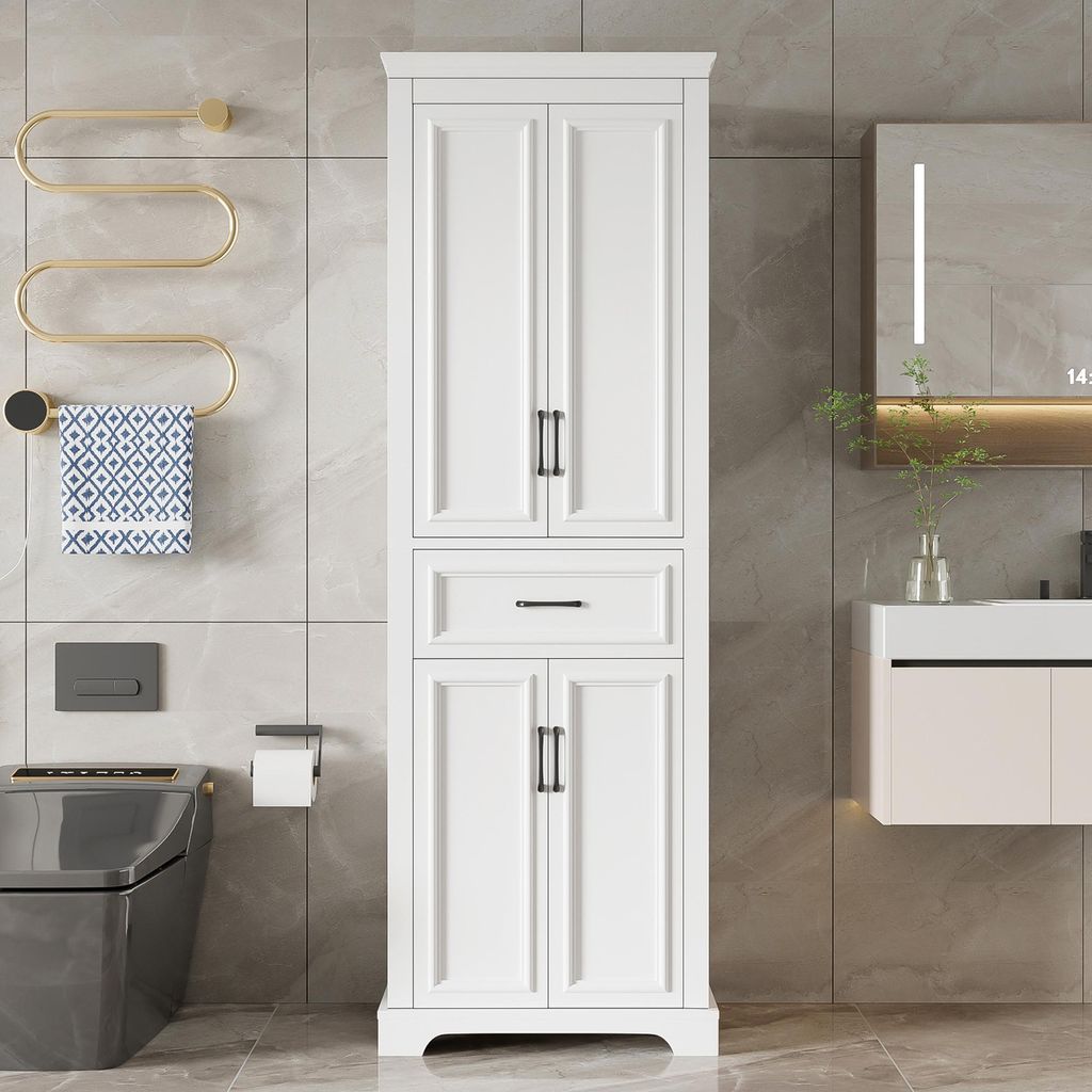 Merax: mobile alto da bagno, mobile da bagno con 4 ante e Immagine del prodotto 