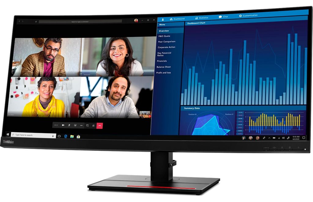 Lenovo ThinkVision P34w-20, 86,7 cm (34,1"), 3440 x 1440 Immagine del prodotto 