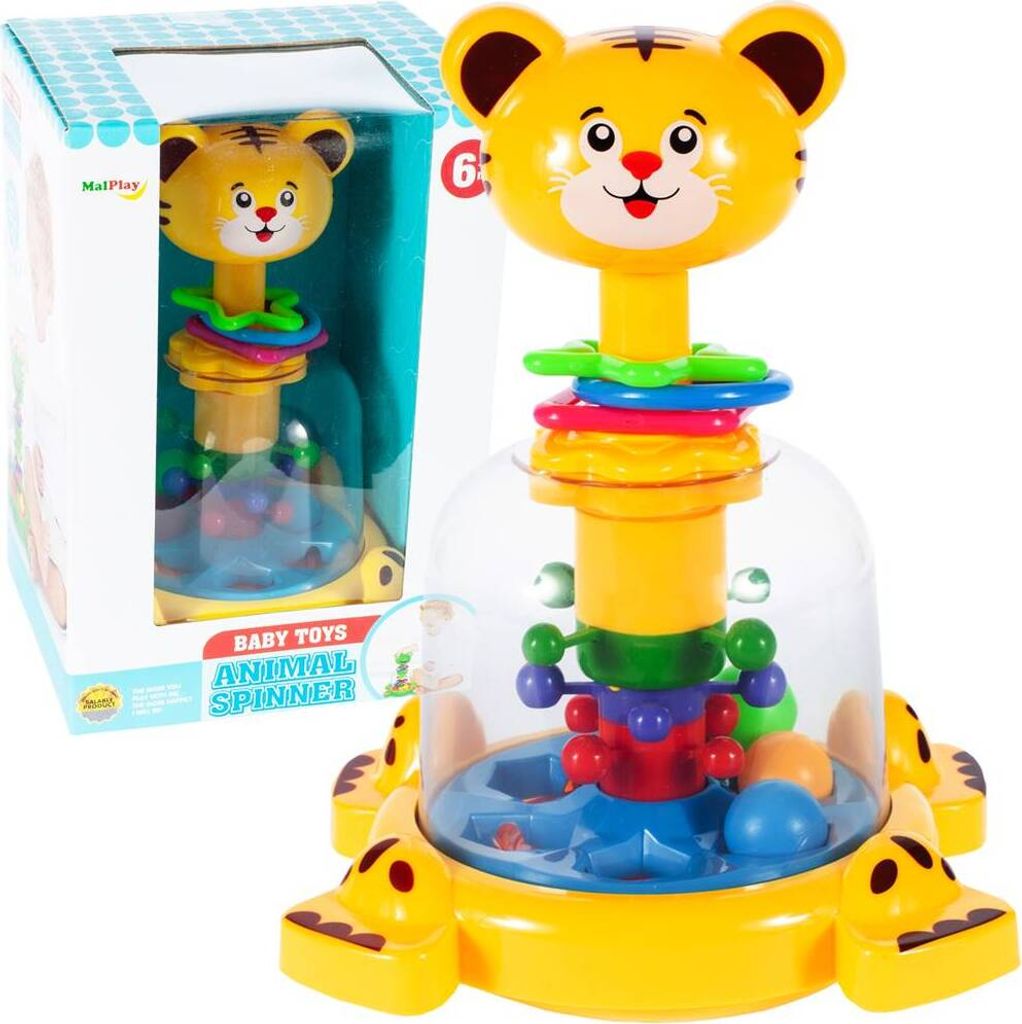 Malplay Baby Lernspielzeug "Tiger" Schiebekugeln Kreisel Entwicklungsspielzeug Für Die Frühförderung Des Babys Ab 6 Monaten