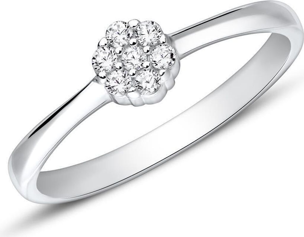 Floraler Ring von JEWLIX aus 375er Weißgold mit Zirkonia