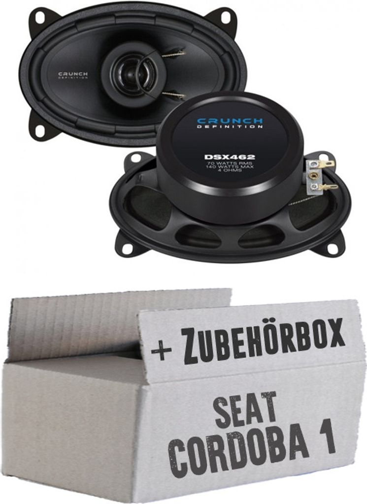 Crunch DSX462 - 4x6 Koax-System - Einbauset passend für Seat Cordoba 1 Vario Heck - justSOUND