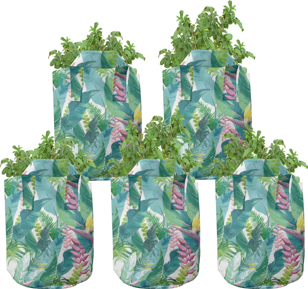 Pot d'Aquaculture 5 Gallons avec Poignées Imprimé Jungle Exotique - 5 Unités
