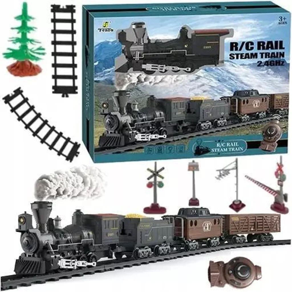Train télécommandé anti-déraillement avec montage facile pour les enfants