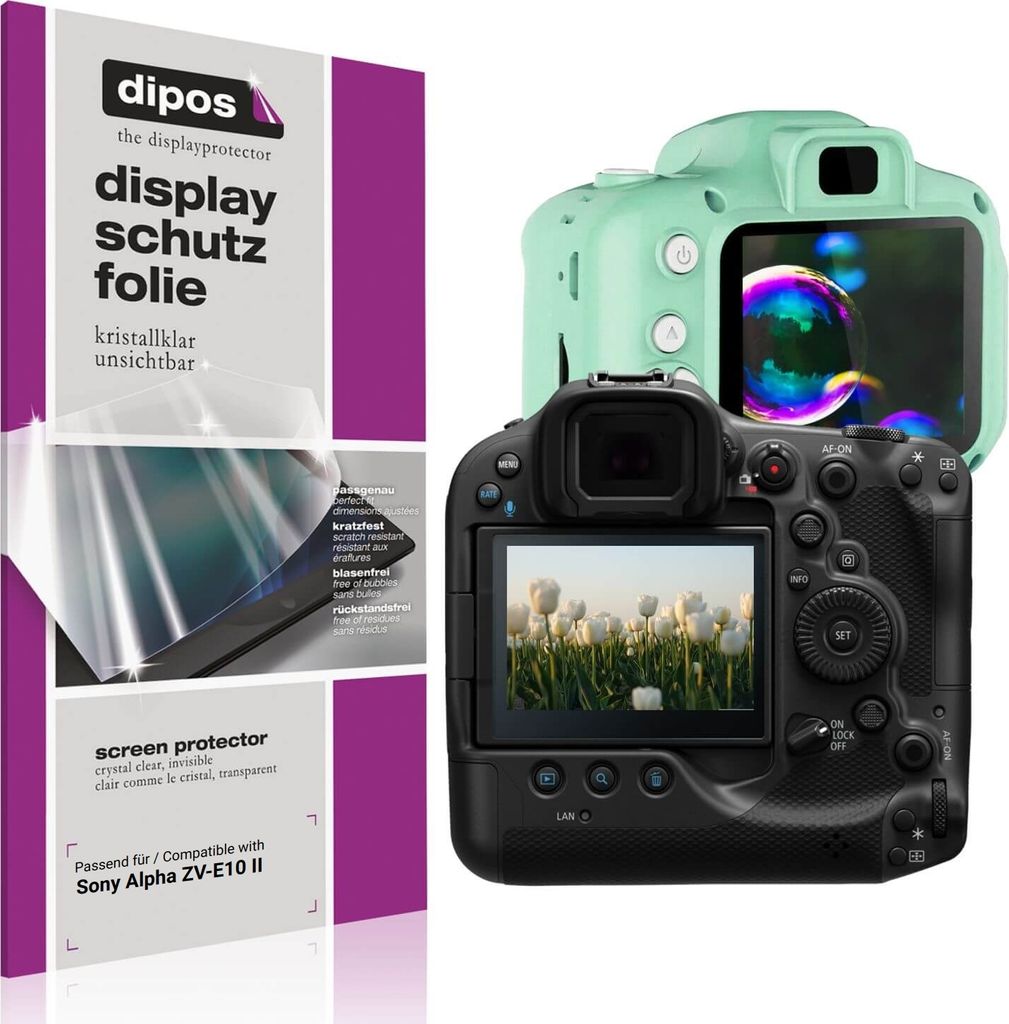 4x Schutzfolie für Sony Alpha ZV-E10 II klar Displayschutzfolie Folie Display Schutz dipos