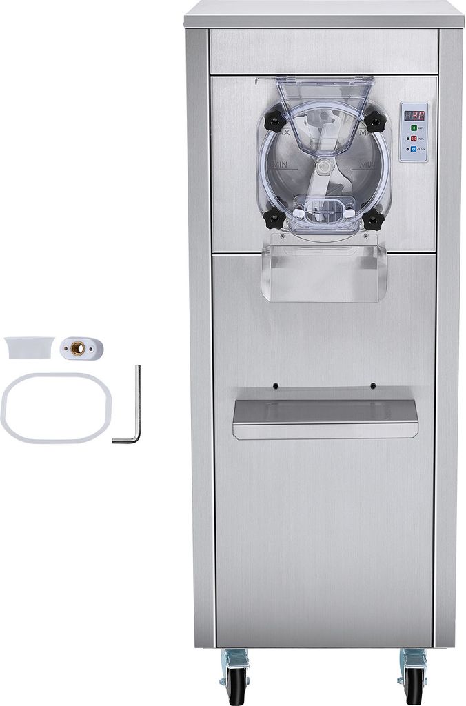 SucceBuy Kommerzielle Eismaschine von , 18 l/h, 1600 W, Einzelgeschmack, 6-l-Edelstahlzylinder, automatische Reinigung, LED-Panel, für Restaurants...