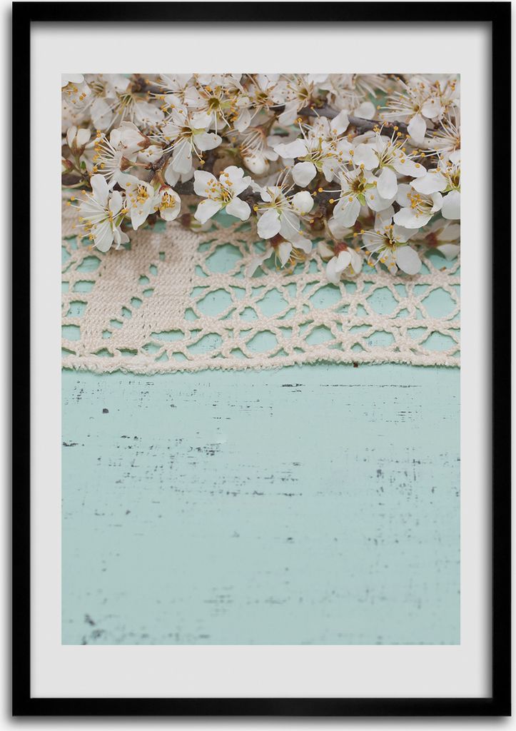 Bild - Bilderrahmen - Foto - 70 cm x 100 cm - MDF - Rahmen - Wandkunst - Kirschblüten