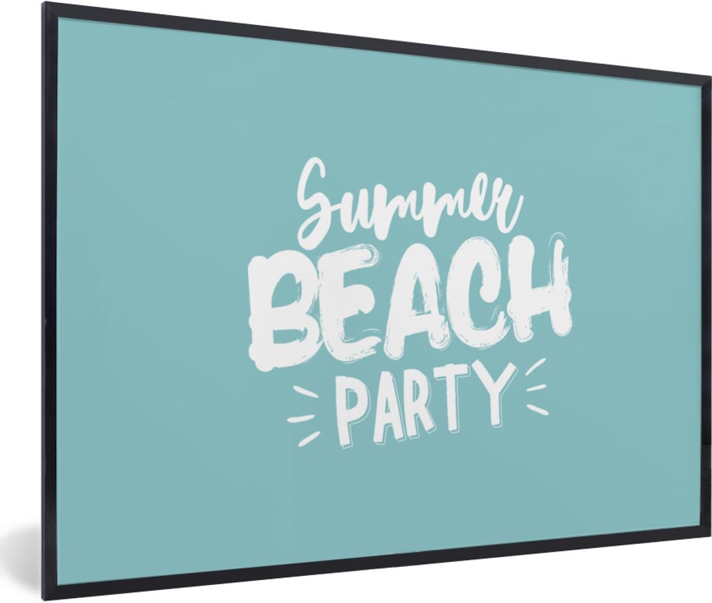 MuchoWow Gerahmtes Poster Sommer - Strand - Party 60x40 cm - Poster mit Schwarzem Bilderrahmen Wandposter Rahmen Foto Bilder - Printing - Wanddek...