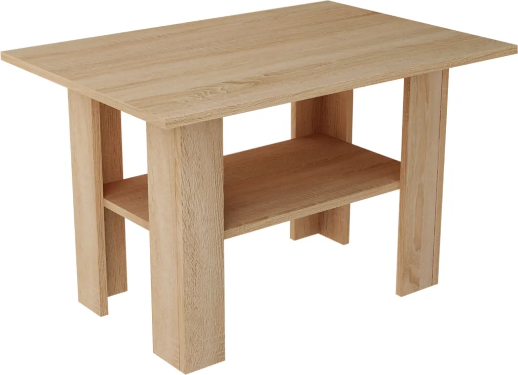 Table basse Loft Design finition mate bois clair avec rangement - 2