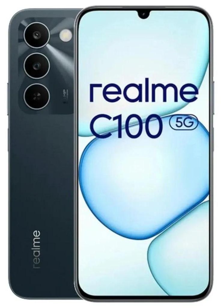 Realme C100 5G Smartphone 4 GB + 128 GB, 6,5-Zoll-LCD-Display mit 144 Hz, 6600-mAh-Akku, 50-MP-Kamera, 45-W-Schnellladefunktion, IP64, Dual-SIM, Vi...
