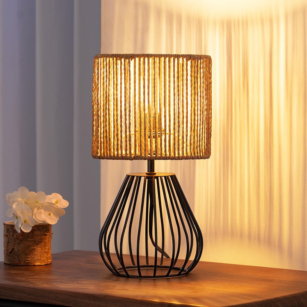 Lampa stołowa EDISHINE do salonu, lampa stołowa boho z Zdjęcie produktu 