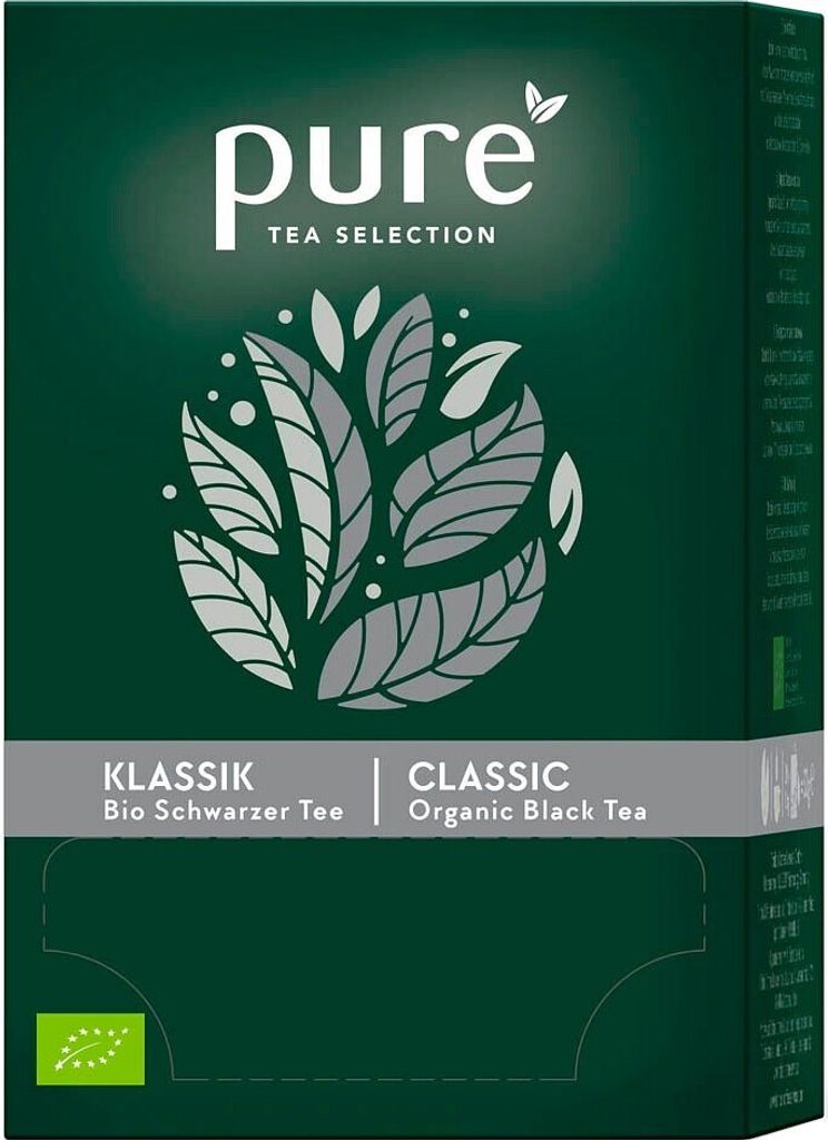 A box of PURE Tea Selection Klassik Organic Black Tea.