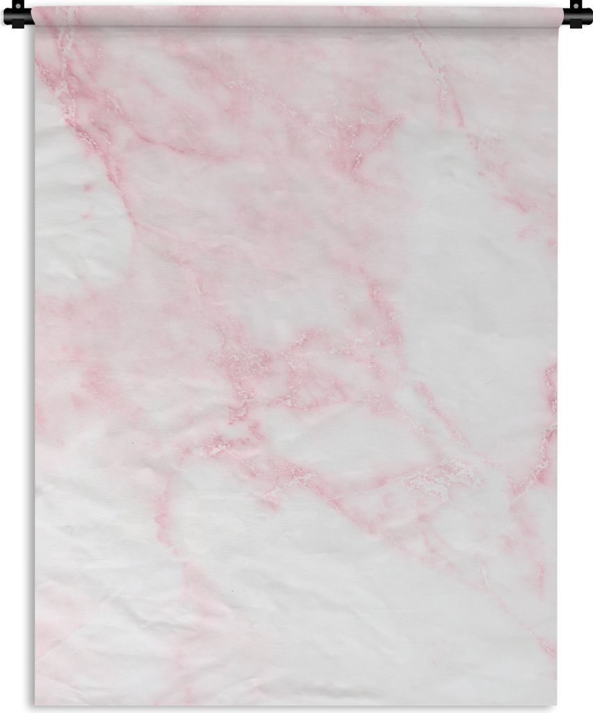 MuchoWow Wandteppich Wandbehang Marmor - Weiß - Rosa - Chic - Marmoroptik 60x80 cm Tapisserie Dekoration Wandtuch - Decke - Wandtücher - Wohne