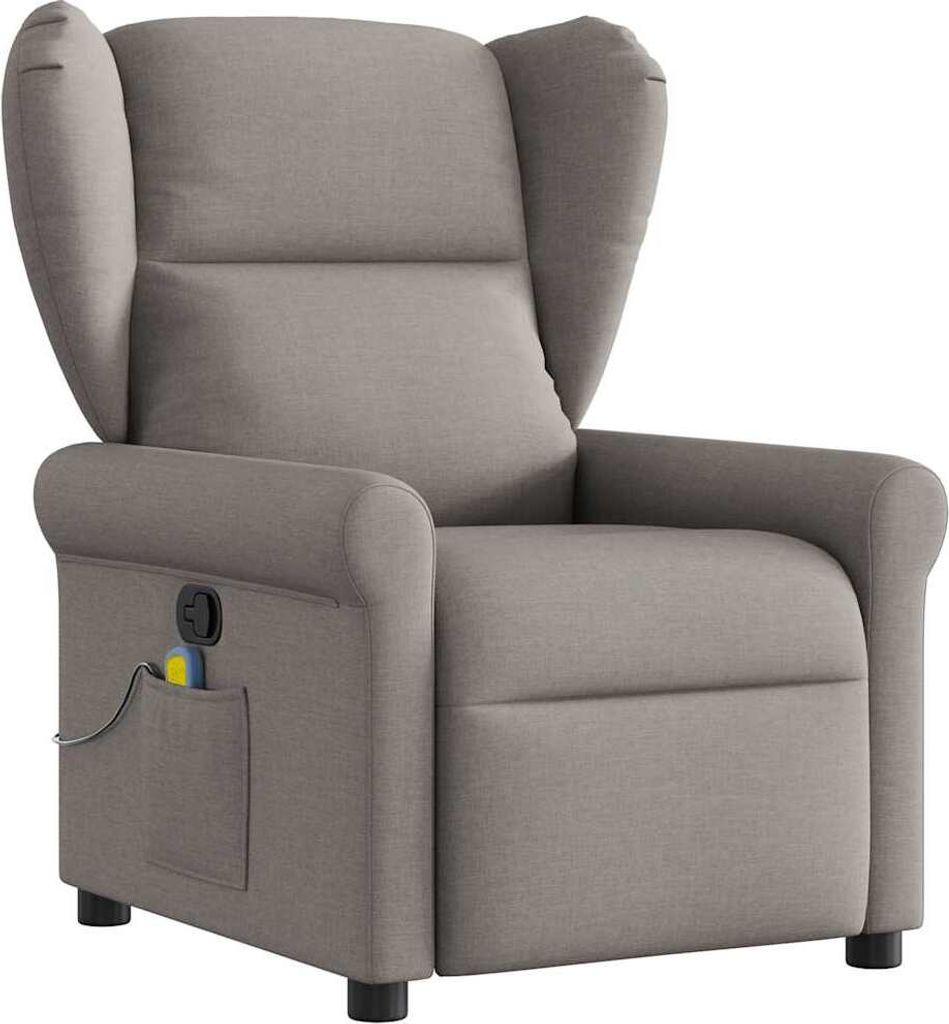 Massagesessel Taupe Stoff